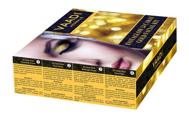 Vaadi Herbals Gold Facial Kit 24 Carat Gold Leaves, Marigold Wheatgerm Oil and Lemon Peel Extract, 110g